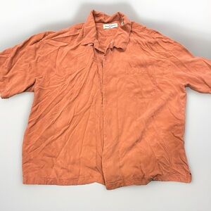 Tommy Bahama Shirt Mens Size 2XL Solid orange Short Sleeve
